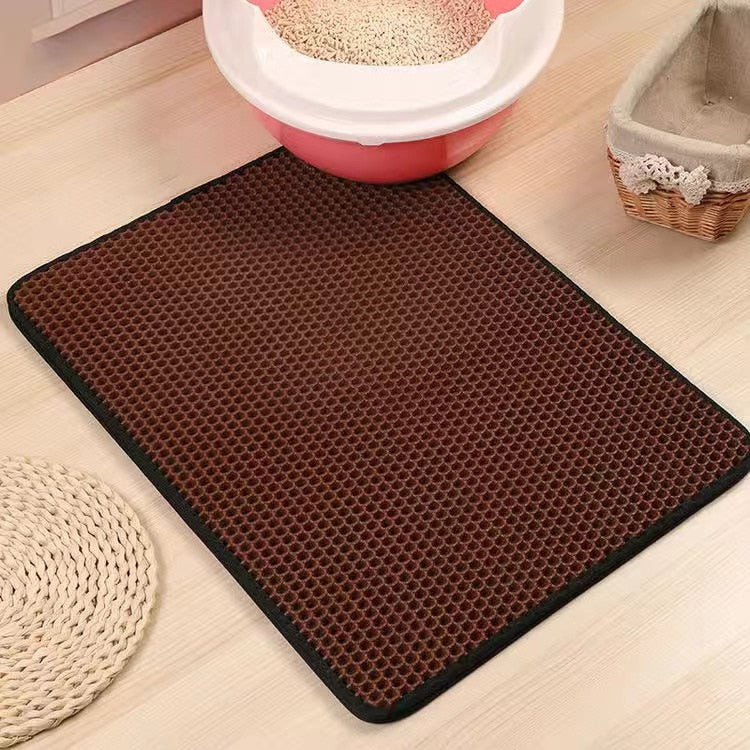 Double Layer Non-Slip Mat Water Proof And Washable Litter Box Mat