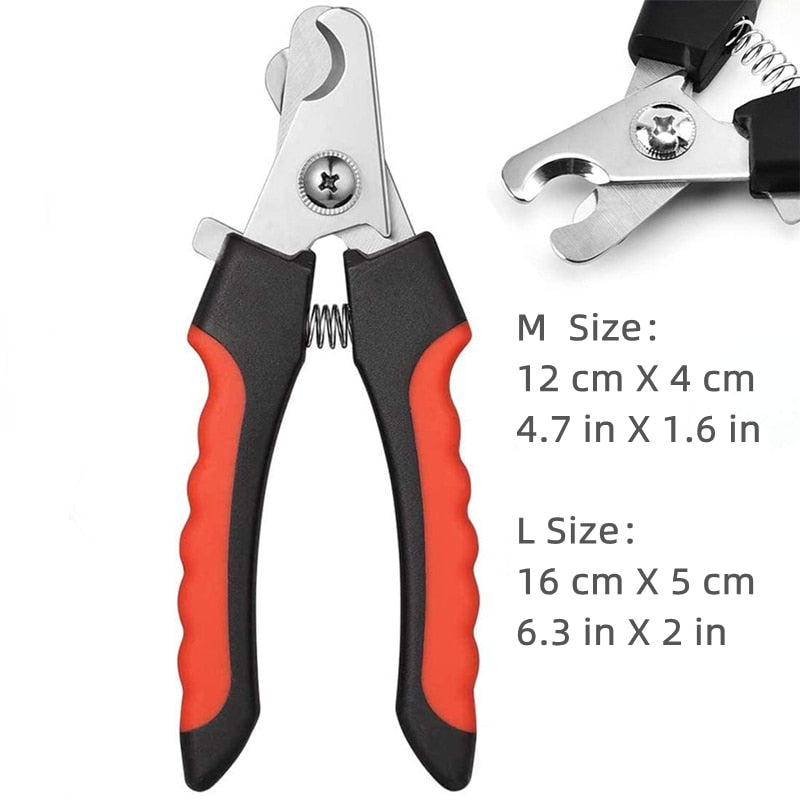 Professional Pet Nail Clipper with Safety Guard Stainless Steel Scissors