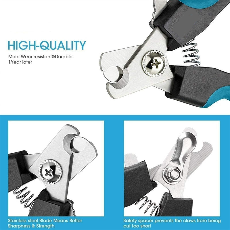 Professional Pet Nail Clipper with Safety Guard Stainless Steel Scissors